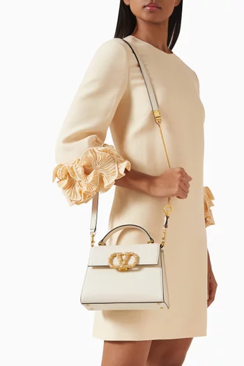 Small VSLING Swarovski® Handbag in Grainy Calfskin