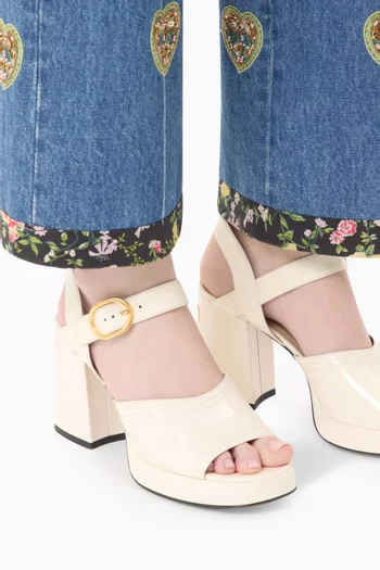 Fawcette Platform 100 Sandals in Polished Calfskin