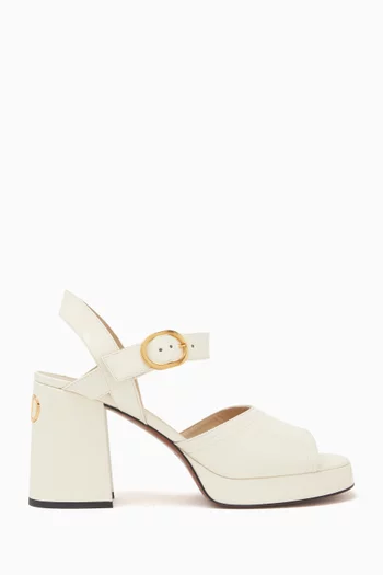 Fawcette Platform 100 Sandals in Polished Calfskin