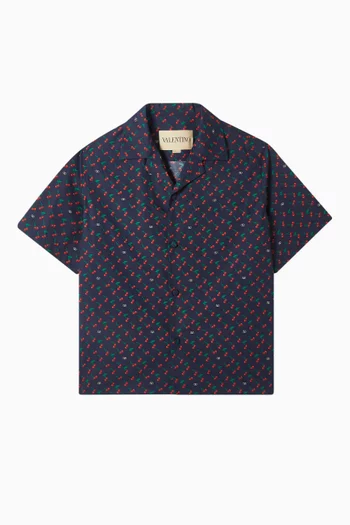 Cherryfic Bowling Shirt in Cotton Poplin
