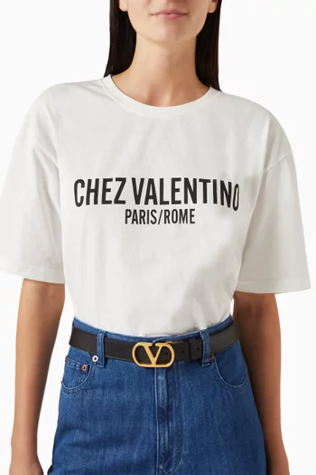 VLogo Signature Reversible Belt in Leather