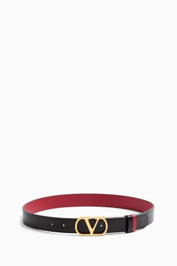 VLogo Signature Reversible Belt in Leather