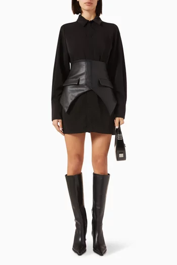 Corset Overlay Shirtdress