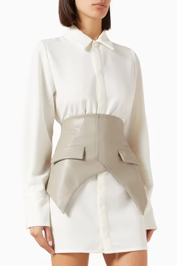 Corset Overlay Shirtdress