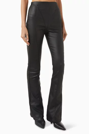 Wax-effect Flared Leggings in Vegan Leather