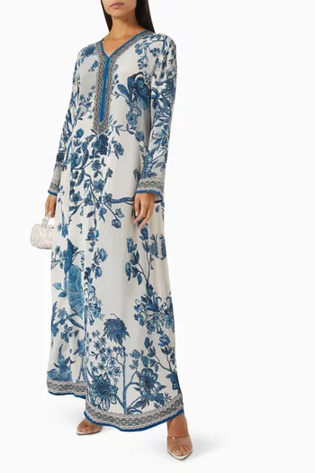 Mia Printed Kaftan in Bemberg Crepe