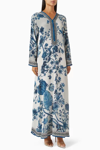 Mia Printed Kaftan in Bemberg Crepe