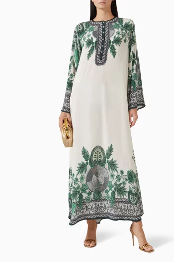Reha Printed Kaftan in Bemberg Crepe