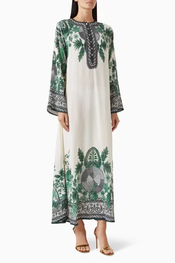 Reha Printed Kaftan in Bemberg Crepe