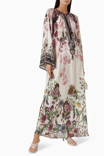 Marisa Printed Kaftan in Bemberg Crepe