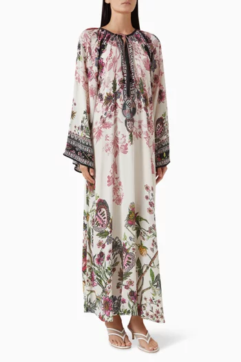 Marisa Printed Kaftan in Bemberg Crepe