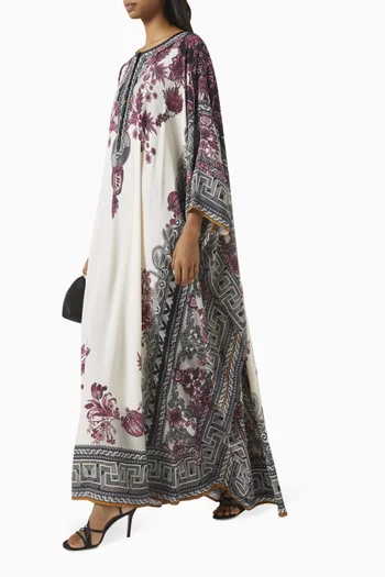 Sharifa Printed Kaftan in Bemberg Crepe