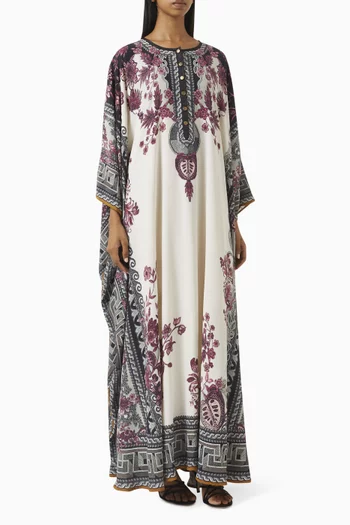 Sharifa Printed Kaftan in Bemberg Crepe