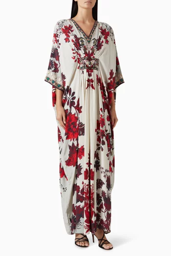 Imama Printed Kaftan in Bemberg Crepe