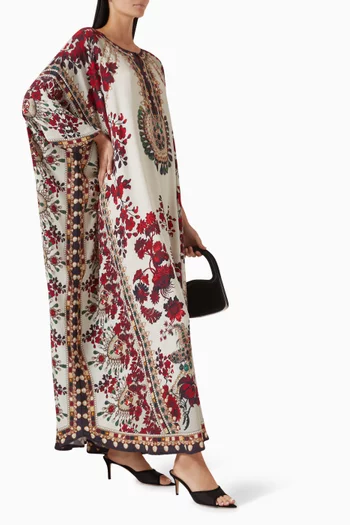 Sharifa Printed Kaftan in Bemberg Crepe