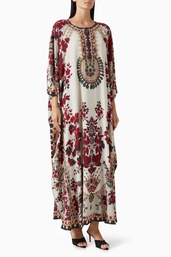 Sharifa Printed Kaftan in Bemberg Crepe
