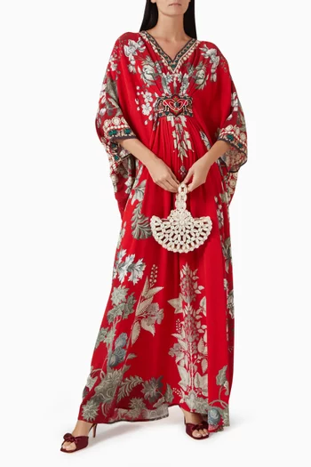 Imama Printed Kaftan in Bemberg Crepe
