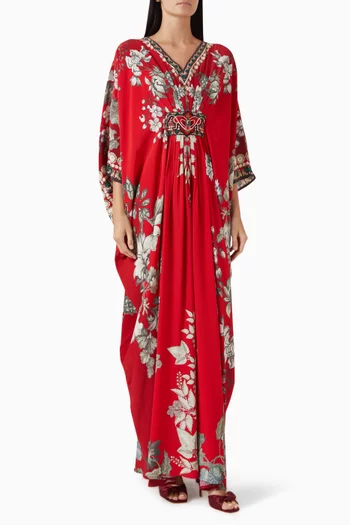 Imama Printed Kaftan in Bemberg Crepe
