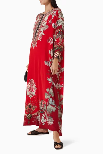 Mabel Printed Kaftan in Bemberg Crepe