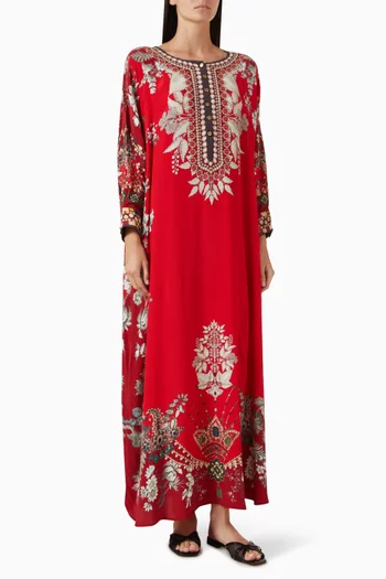 Mabel Printed Kaftan in Bemberg Crepe