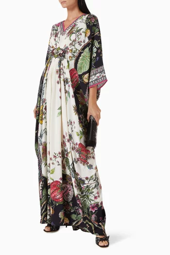 Imama Printed Kaftan in Bemberg Crepe
