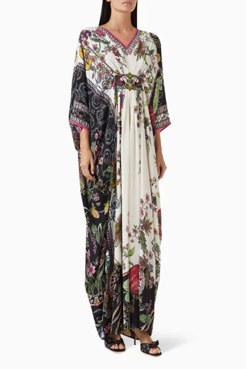 Imama Printed Kaftan in Bemberg Crepe