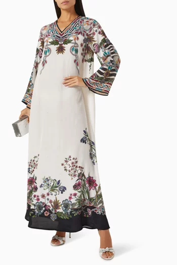 Viola Printed Kaftan in Bemberg Crepe