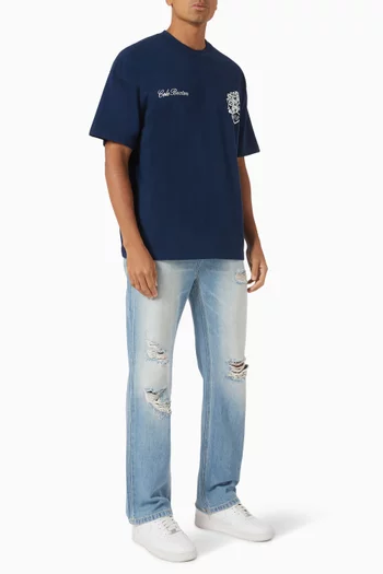 Distressed Front Jeans in Denim