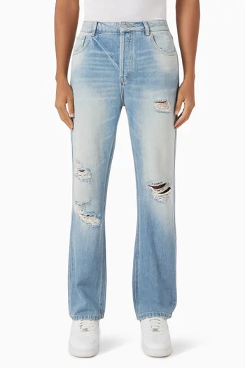 Distressed Front Jeans in Denim