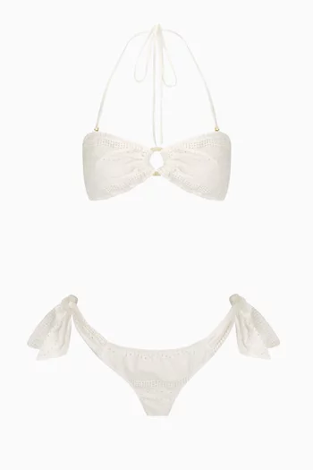 Flora Bandeau Kini Bikini Set in Cotton