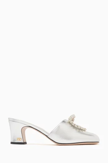 Adamantine 60 Mules in Laminated Nappa Leather