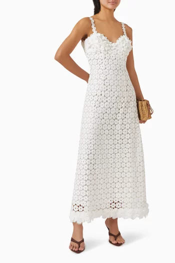 Destin Maxi Dress in Guipure Lace