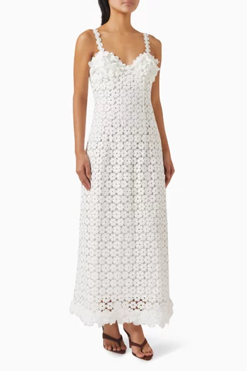 Destin Maxi Dress in Guipure Lace