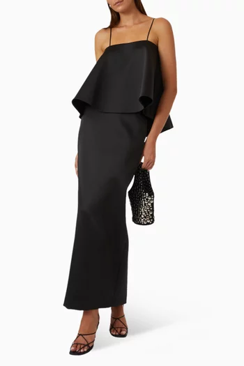 تنورة طويلة بقصة مستقيمة ستان