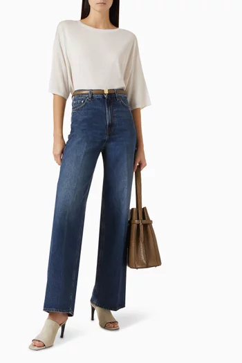 Longline Oversized T-shirt in Wool-knit