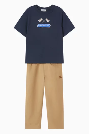 Check Flag T-shirt in Cotton