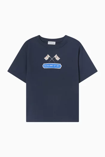 Check Flag T-shirt in Cotton