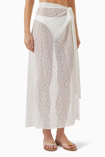 Palm Island Tie-up Skirt in Lace