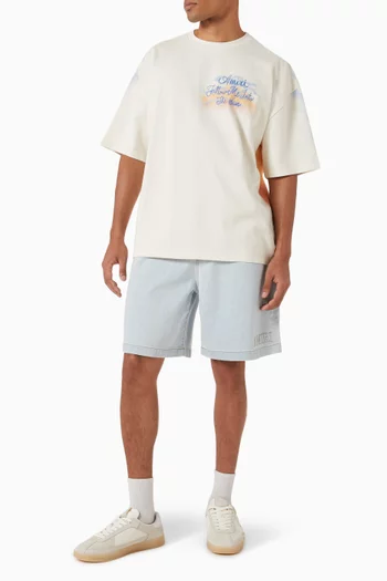 3D Drawstring Shorts in Denim