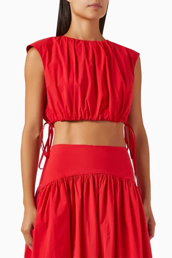 Campbell Gathered Top in Cotton Blend