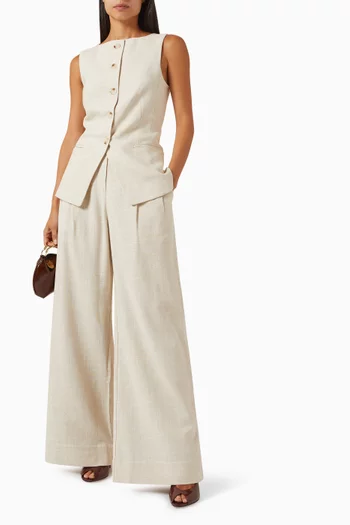 Newman Vest in Linen Blend