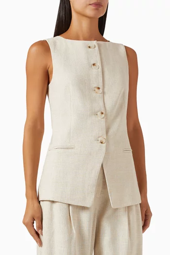 Newman Vest in Linen Blend