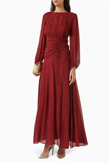Rowe High Neck Maxi Dress in Viscose Georgette