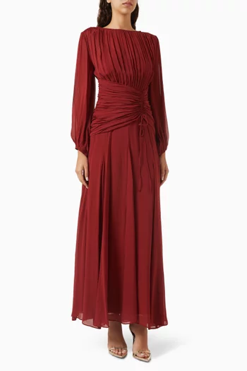 Rowe High Neck Maxi Dress in Viscose Georgette
