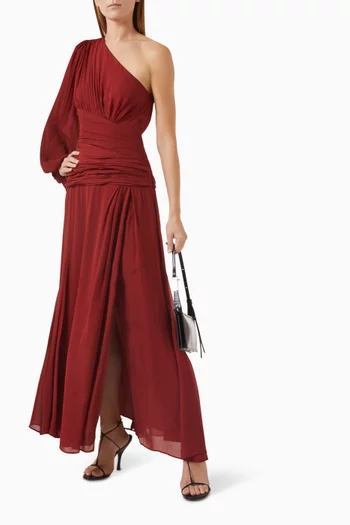 Rowe Side Split Maxi Dress in Viscose Georgette