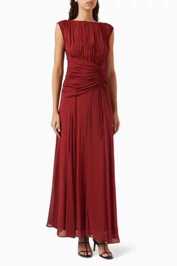 Rowe High Neck Maxi Dress in Viscose Georgette
