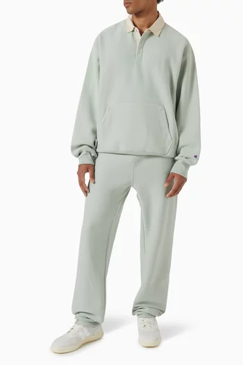 Polo Neck Sweatshirt in Reverse Weave Fleece