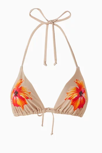 Floral Tiny Ties Bikini Top