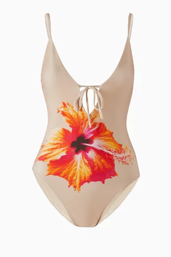 Deep Dive One-piece Swimsuit in Satin