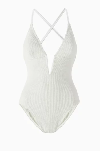 Deep V-neck One-piece Swimsuit